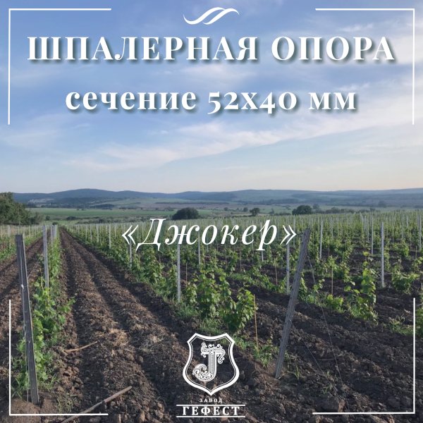 Шпалерная опора сечение 52х40 мм 