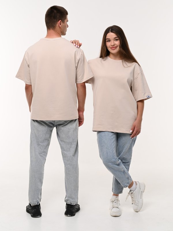 Футболка Оверсайз Беж 44(XS) Двухнитка