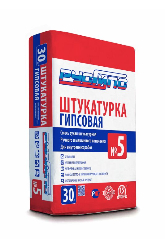 Штукатурка гипсовая ручного и машинного нанесения №5 т.м. 