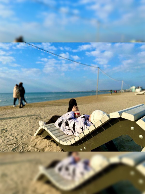 Шезлонг парковый двухместный из полимерпесчаного композита