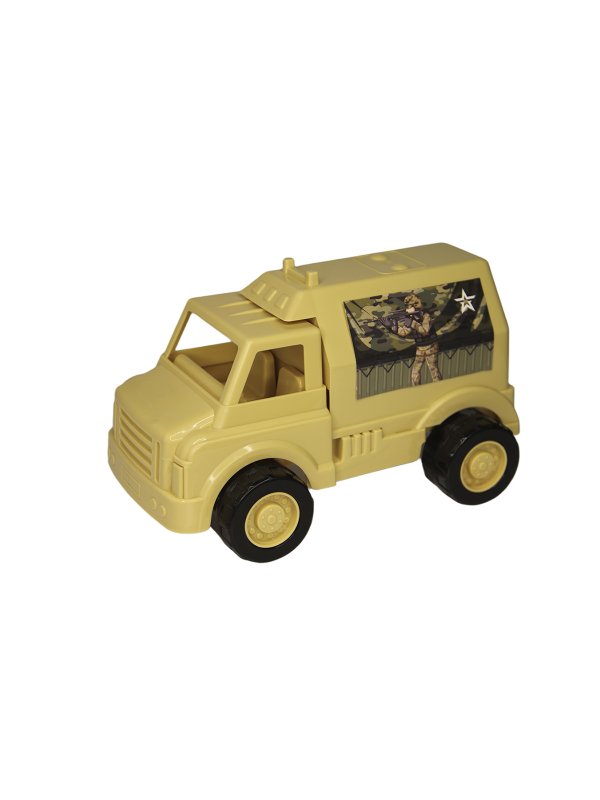 Игрушка транспортная из пластмассы. Армейский автомобиль 1/18