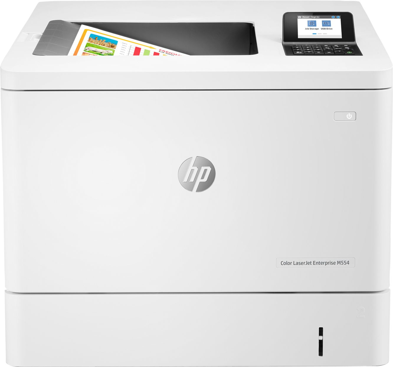 Принтер лазерный HP Color LaserJet Enterprise M554dn (7ZU81A), A4, цветной, печ. до 33 стр/мин., 600 x 600 dpi, USB, RJ-45, Air Print, Mopria