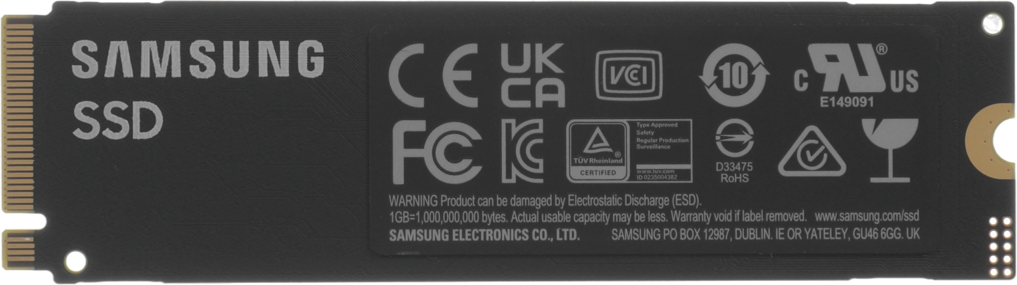 Накопитель SSD Samsung 980 MZ-V8V500BW, 500Gb, PCIe 3.0 x4, M.2 2280, NVMe, R/W 3100/2600