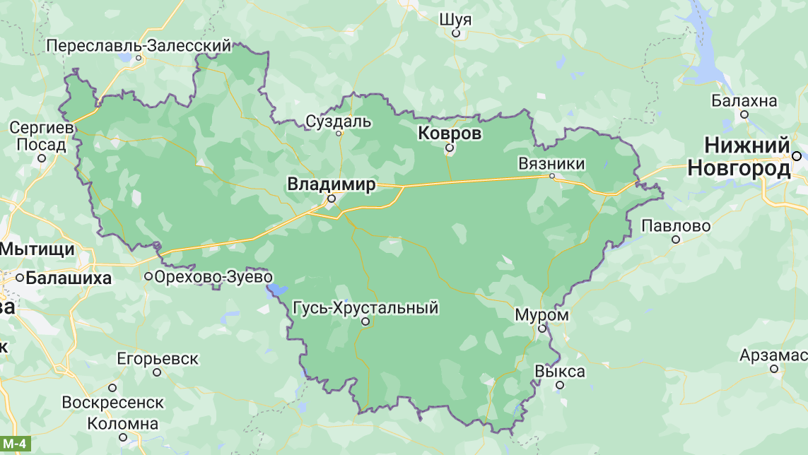 Карта Владимирской области