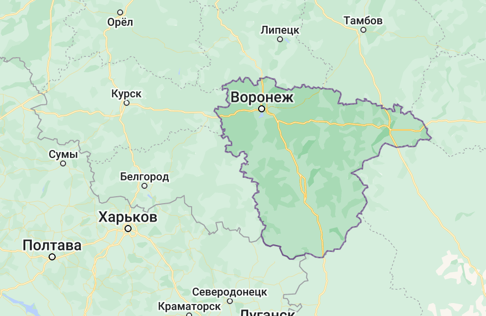 Карта Воронежской области