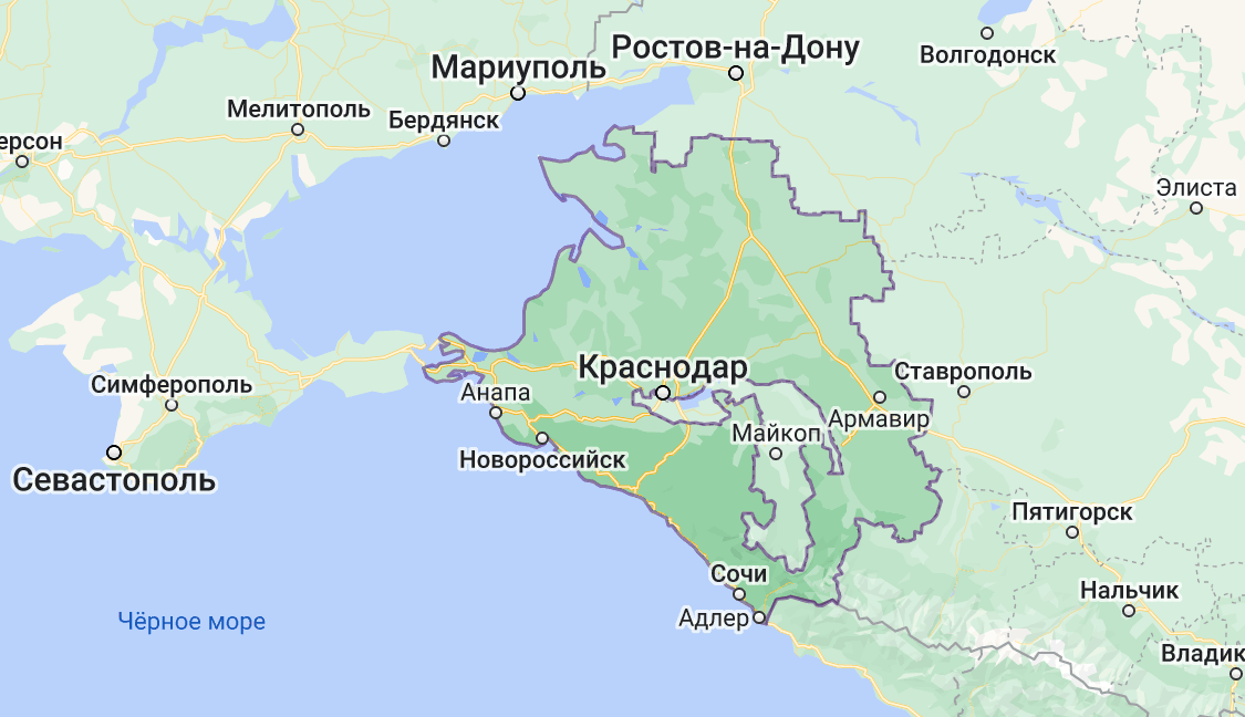 Карта Краснодарского края