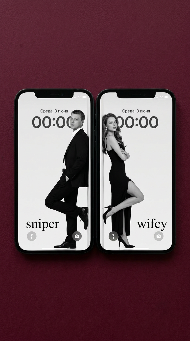 Два iPhone в стиле Mr. & Mrs. Smith