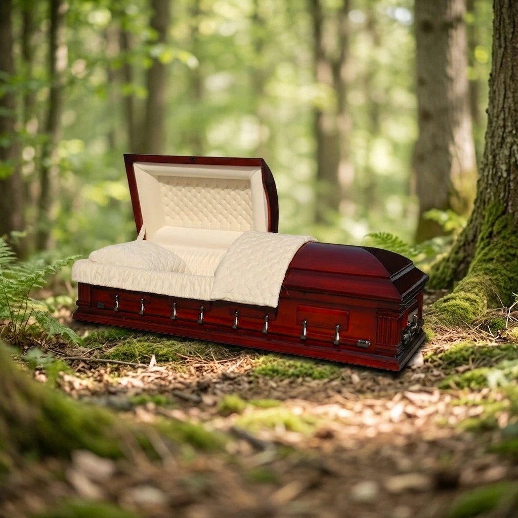 Bentley Mahogany Wood Casket