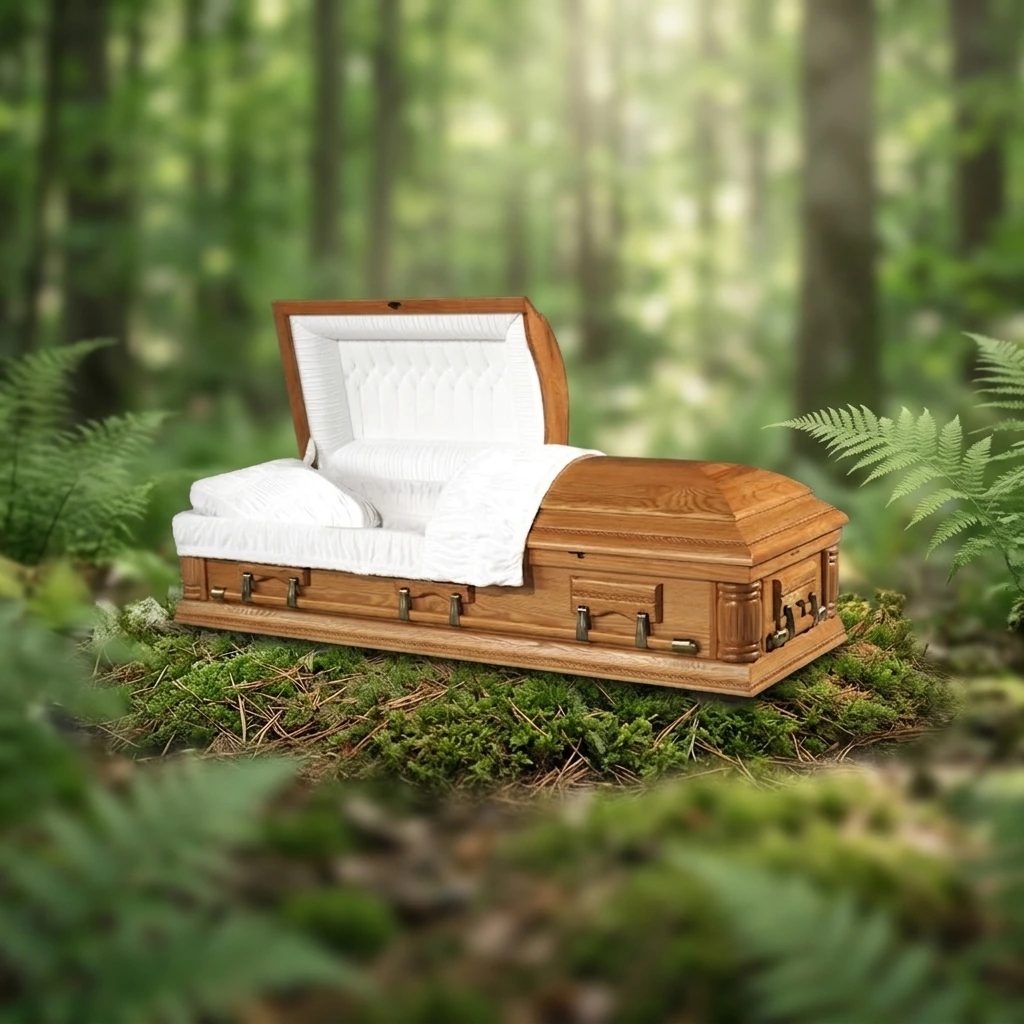 Canadian Castle Oak Wood Casket