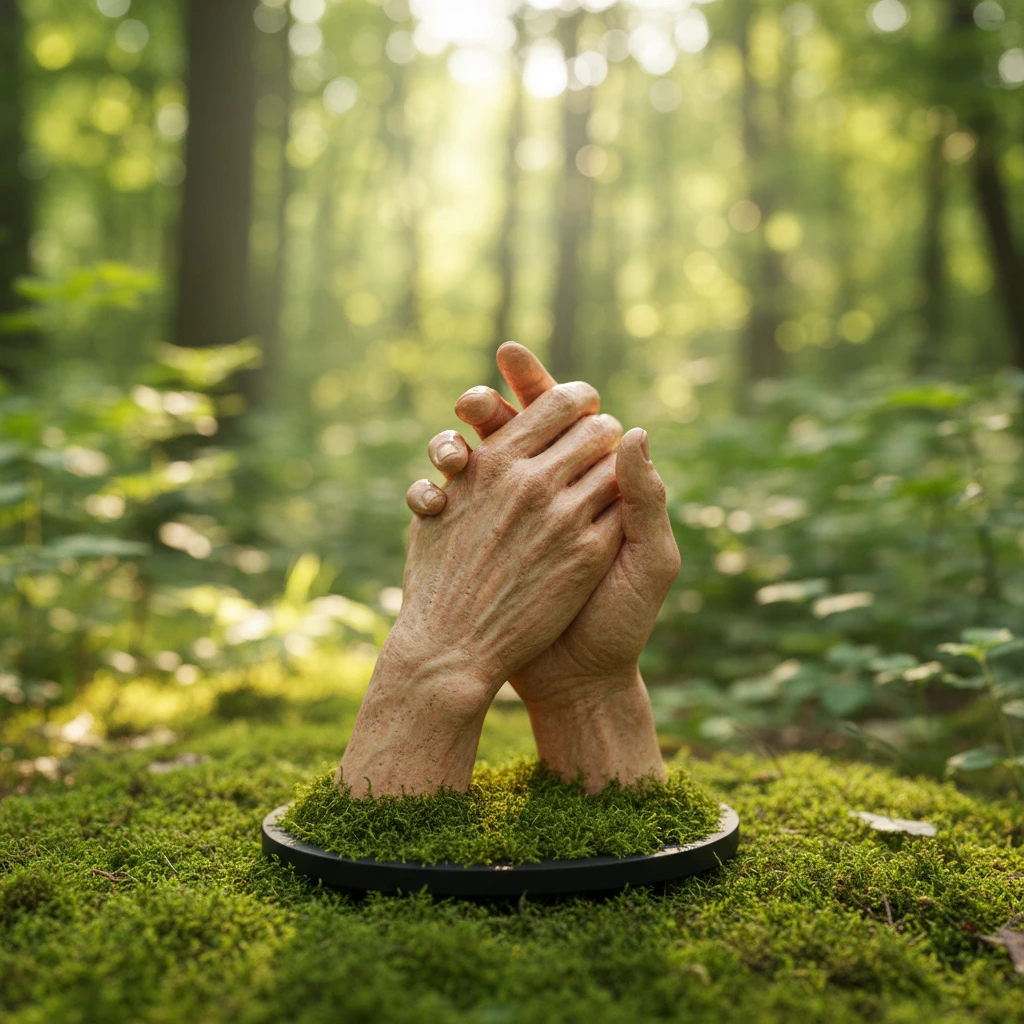 Hands-Clasping Memorial Sculpture