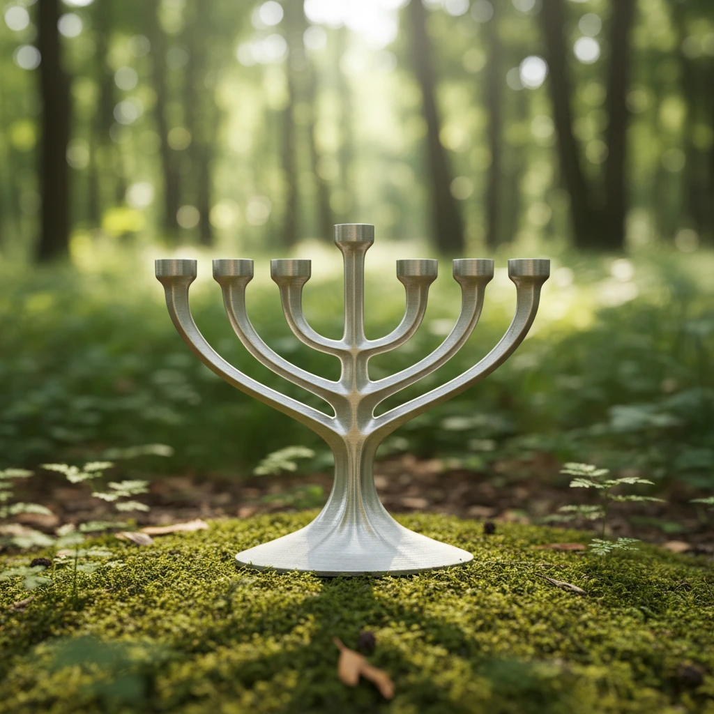 Memorial Menorah & Yahrzeit Candle Holder