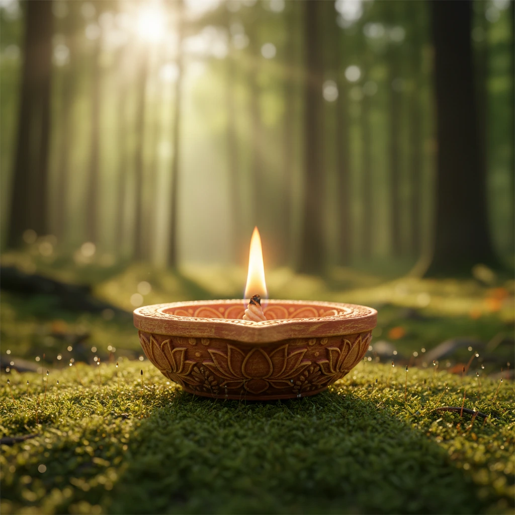 Custom Hindu Memorial Oil Lamp (Diya)