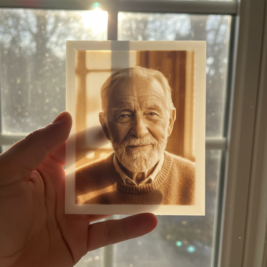 Lithophane Memorial Portrait