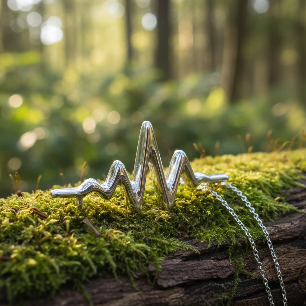 Audio Waveform Memorial Pendant