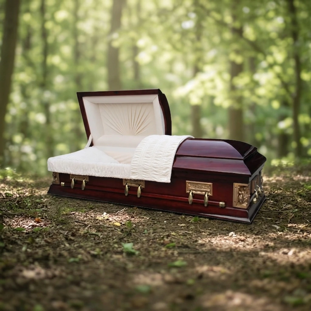 Last Supper Pieta Cherry Wood Casket