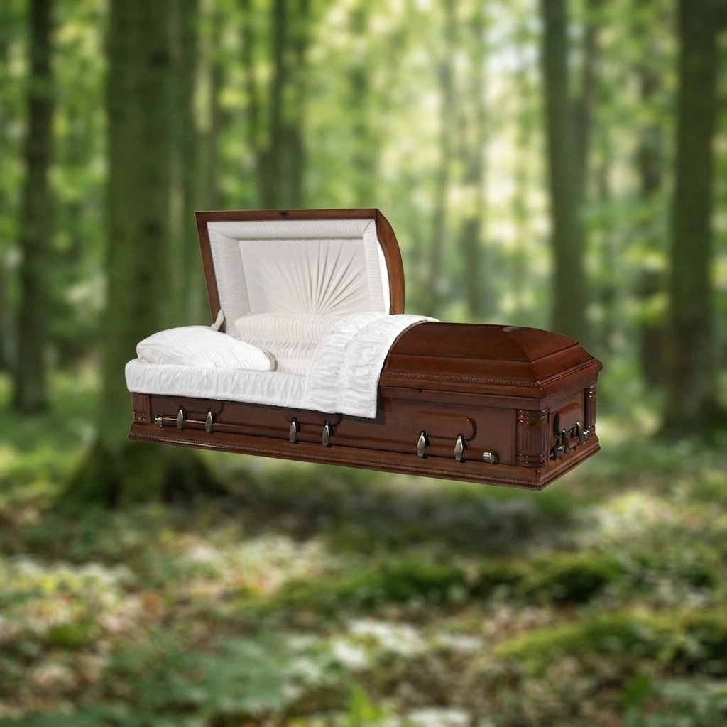Royal Solid Cherry Wood Casket
