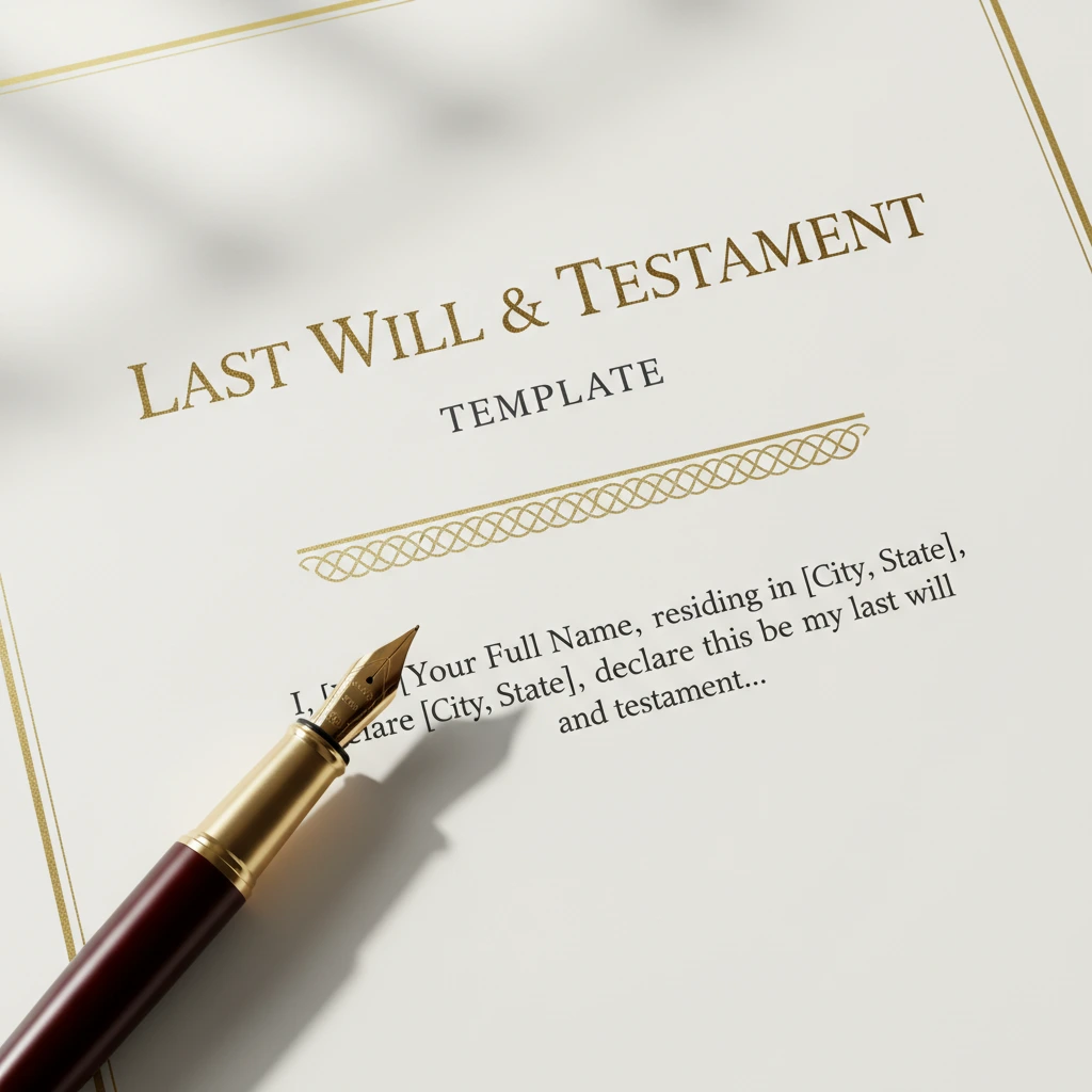Simple Will Template - Downloadable Legal Document