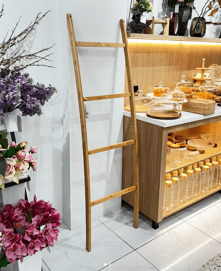 Бамбуковая лестница для полотенец и салфеток в ванной\кухне