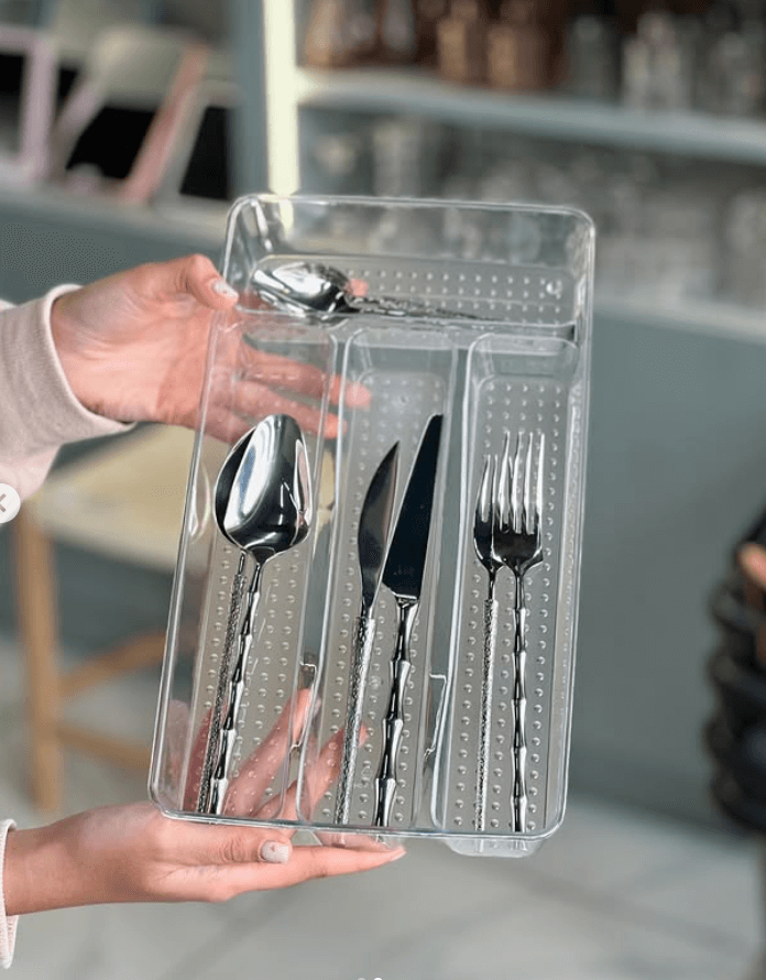 Органайзер для столовых приборов 18х33х5 прозрачный