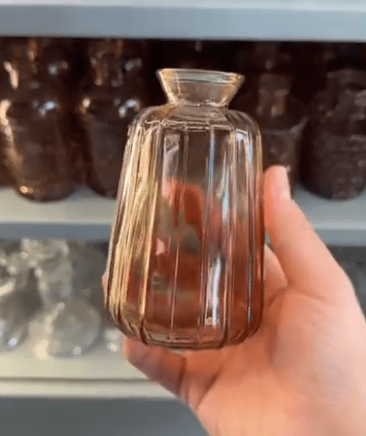 Мини ваза прозрачный\янтарный цвет