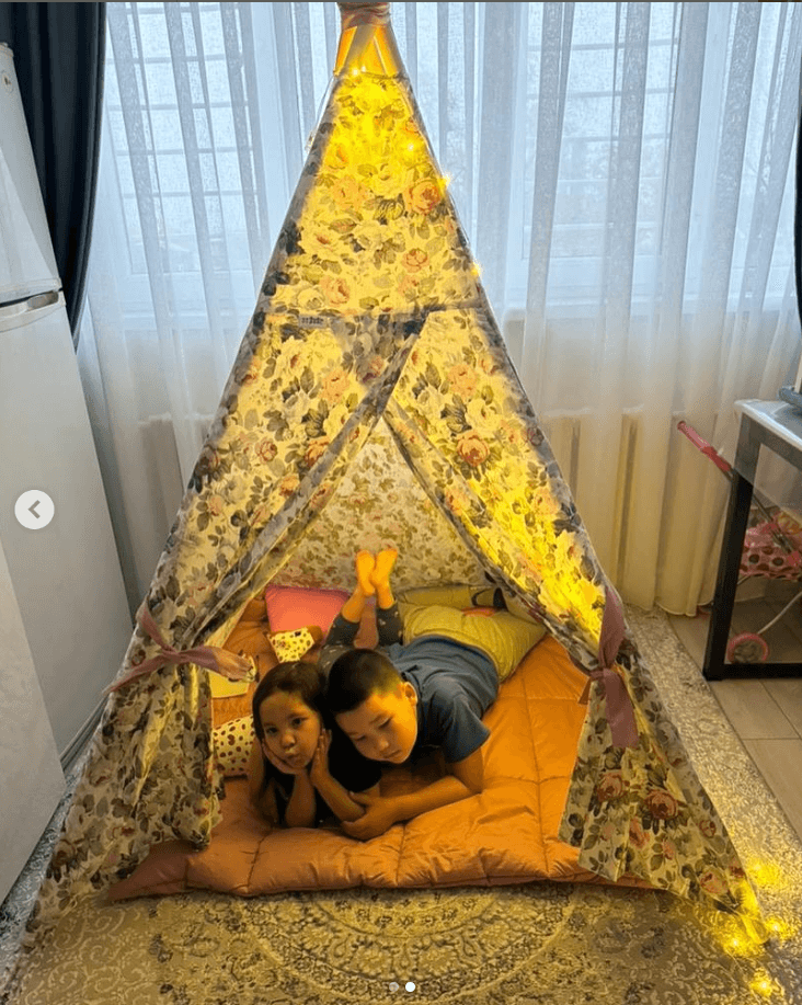 Вигвам для детских игр цветочный принт