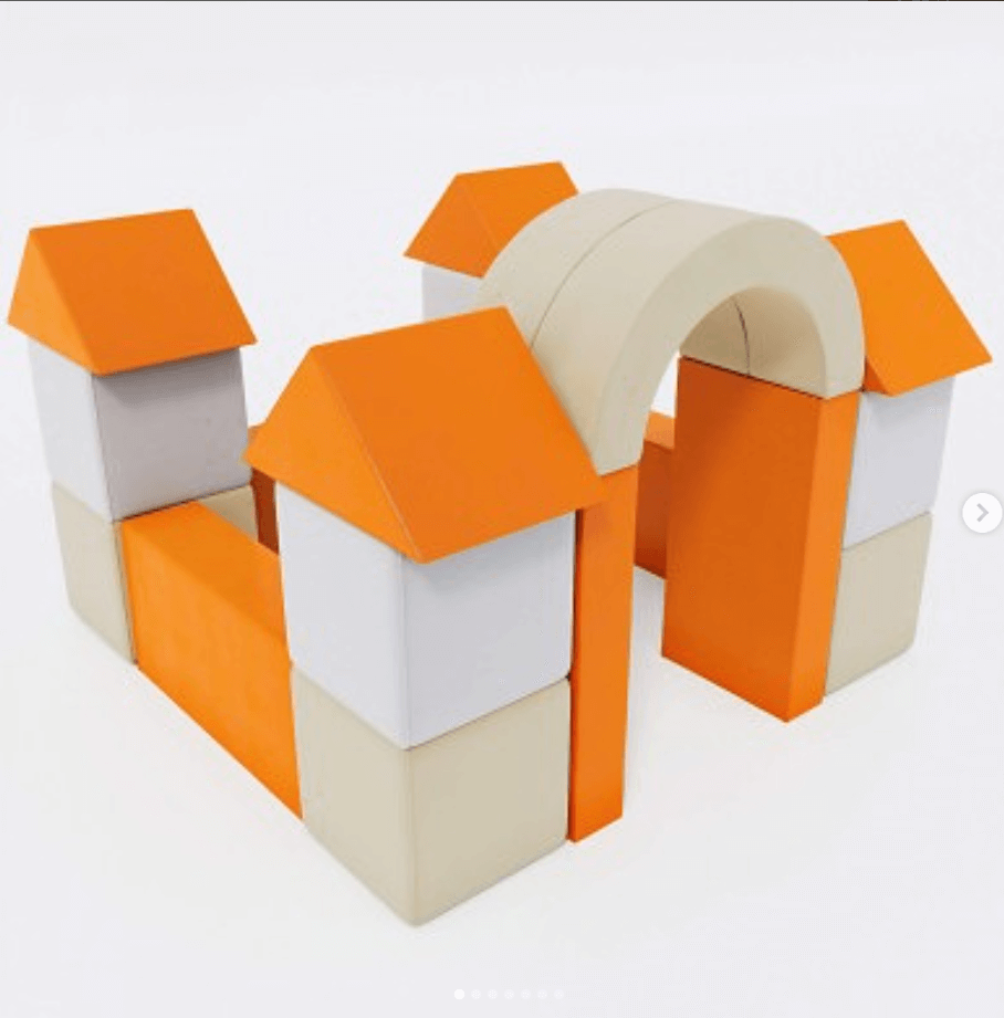 Детский мягкий модуль конструктор «Дружок» оранжевый\бежевый\белый