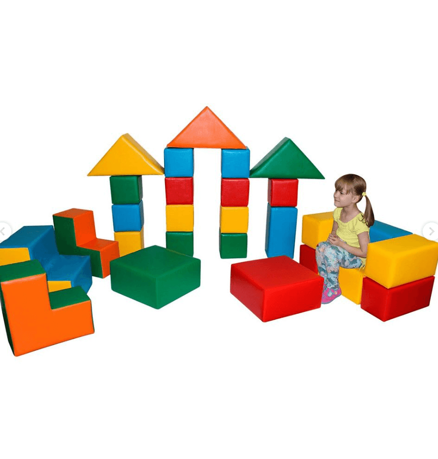 Детский мягкий модуль конструктор «Дружок» красный\желтый\зеленый\синий
