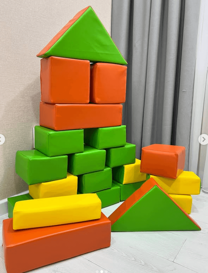 Мягкие конструкторы 22 деталей желтый\оранжевый\зеленый