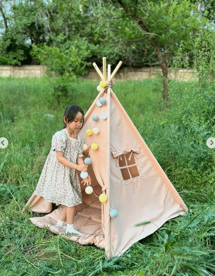 Вигвам для детских игр цвет бежевый однотонный