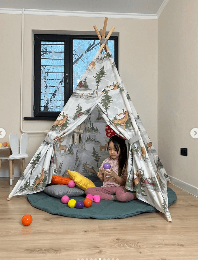 Вигвам для детских игр принт Олень в лесу