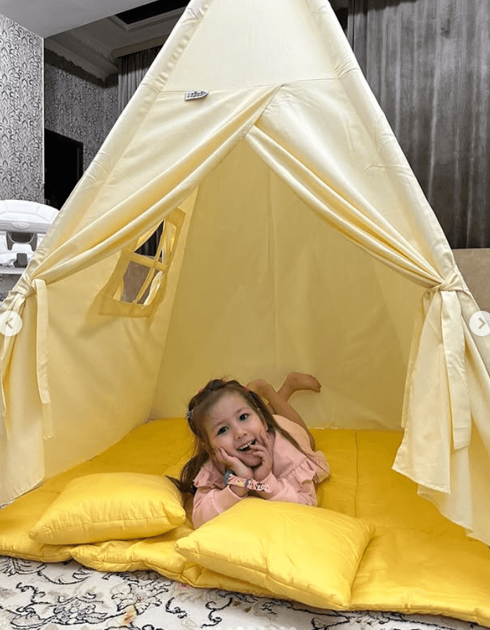 Вигвам для детских игр цвет бледно-желтый