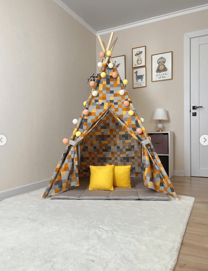 Вигвам для детских игр принт кубики