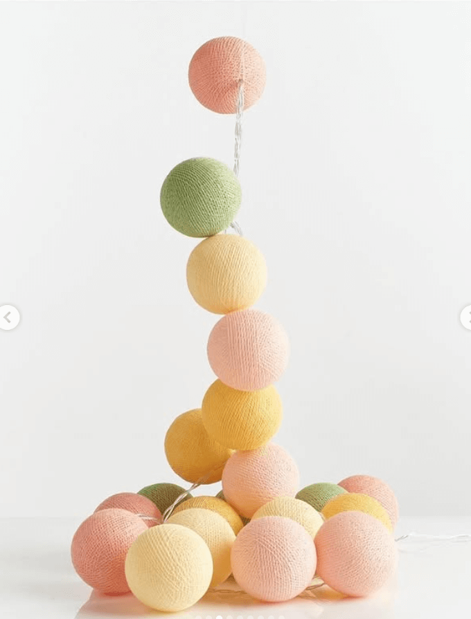 Тайские фонарики ручной работы цвета желтый\зеленый\розовый постельных оттенков