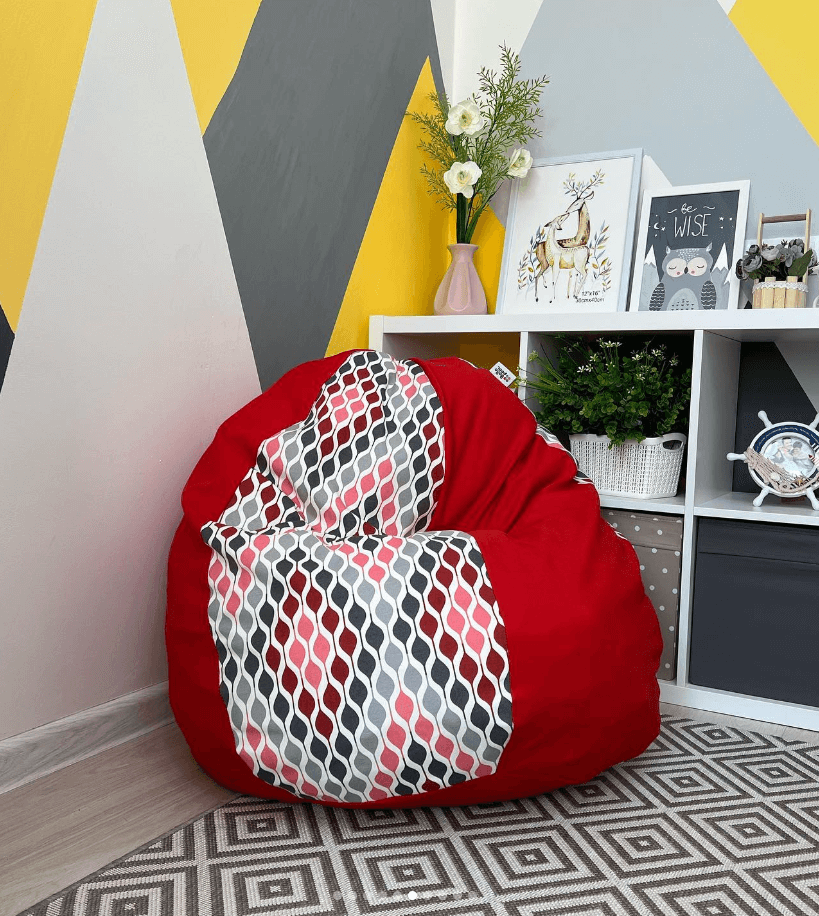 Детские бинбеги цвет комбинированный красный\принт питона