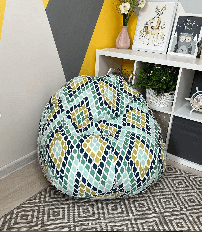 Детские бинбеги принт под питона (зеленый)