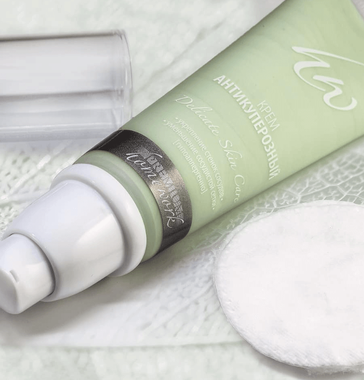 Средство для интенсивного ухода за кожей с выраженной, близко расположенной сеткой капилляров с комплексом натуральных ангиопротекторов, укрепляющих стенки сосудов.