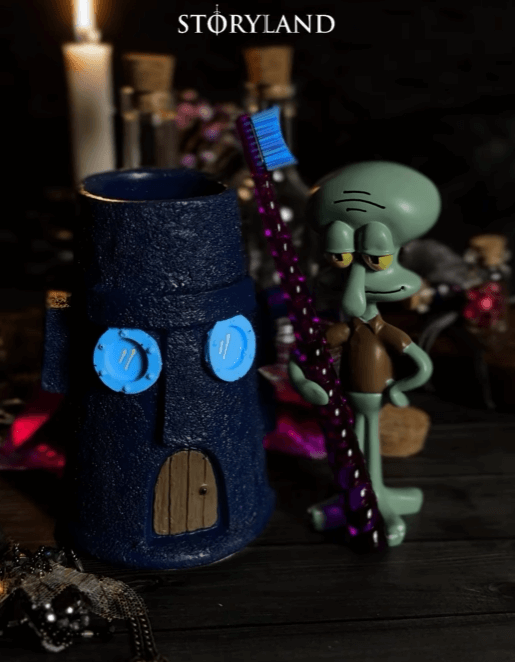 Емкость с фигурой Сквидварда из Губку Боба для ручек\зубной щетки