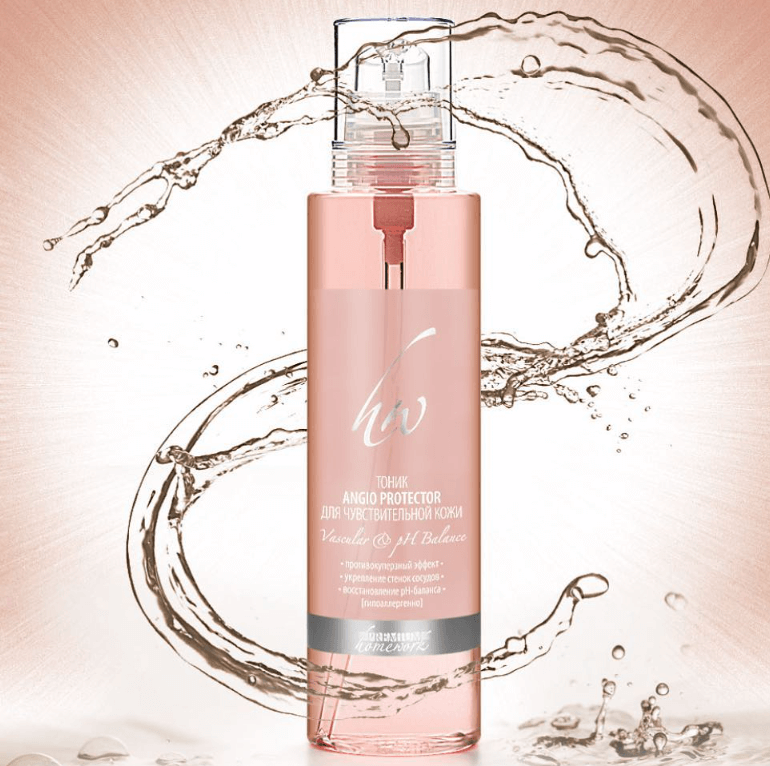 Тоник «Angio Protector» для чувствительной кожи. Средство коррекции и профилактики купероза.