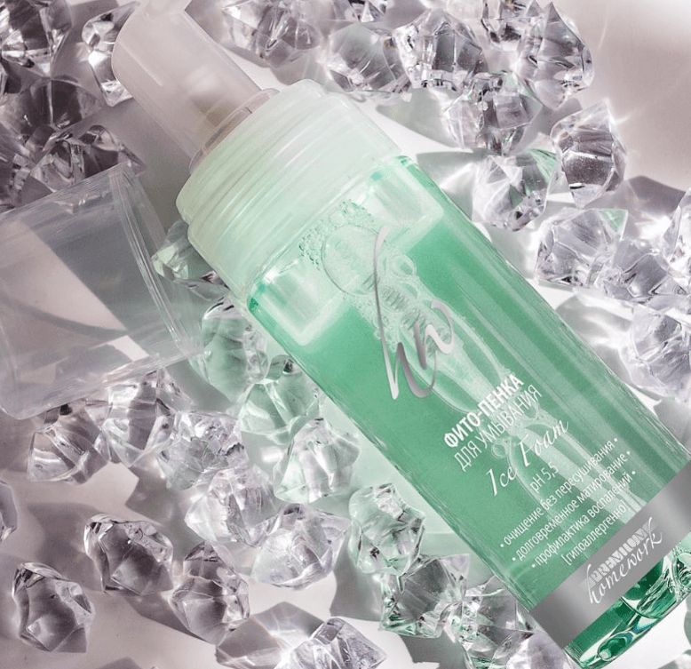 Фитопенка для умывания «Ice Foam» Нежная пенка для очищения жирной кожи лица от загрязнений