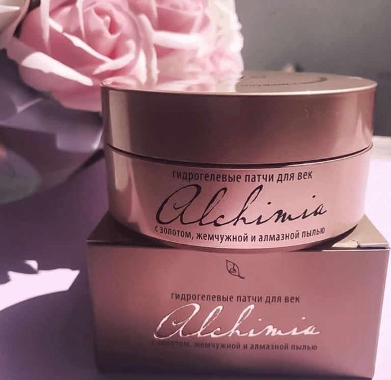 Гидрогелевые патчи для век «Alchimia», с золотом.  Этапы ухода: интенсивный уход