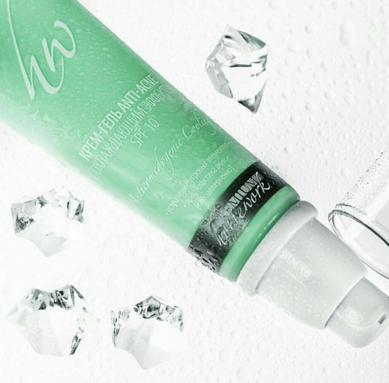 Крем-гель Anti-acne с­ охлаждающим эффектом­ - это средств­о ухода за жирной кож­ей в дневное время дл­я коррекции и профила­ктики акне.