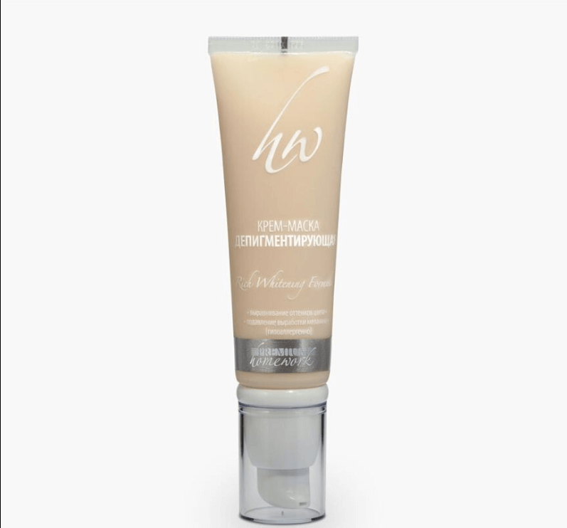 Крем-маска депигментирующая. Комплекс натуральных отбеливающих компонентов оказывает осветляющий эффект