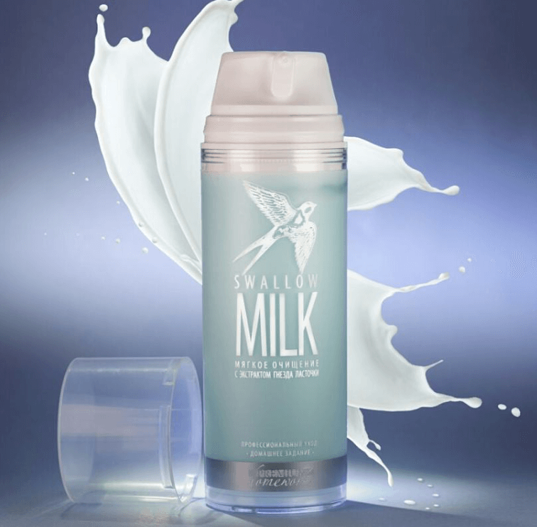 Мягкое очищение с экстрактом гнезда ласточки «Swallow Milk»  Тип кожи: сухая увядающая