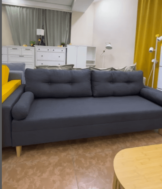 Диван-кровать 216 см*90 см цвет синий