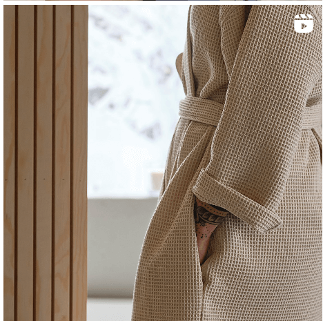 Халат банный вафельный цвет темно-бежевый