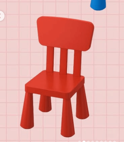 Детский квадратный стул из серии МАММУТ красный