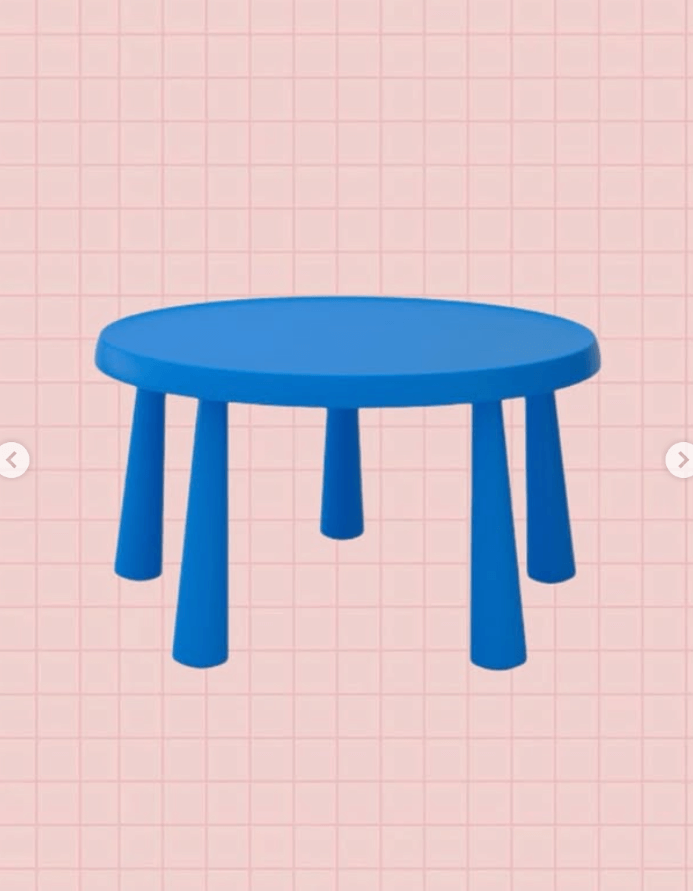 Детский стол из серии #МАММУТ круглый синий