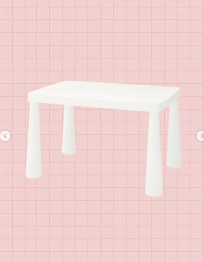 Детский стол из серии #МАММУТ белый квадратный