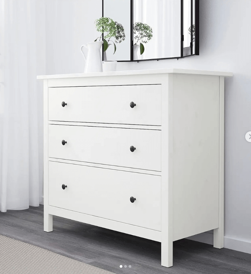 Комод с 3 ящиками Хемнэс белый