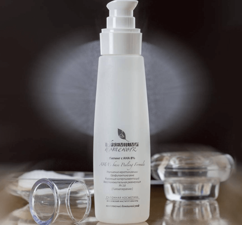 Пилинг с AHA 8% Препарат в виде геля для проведения в домашних условиях химического пилинга фруктовыми кислотами невысокой концентрации (рН=3,8).